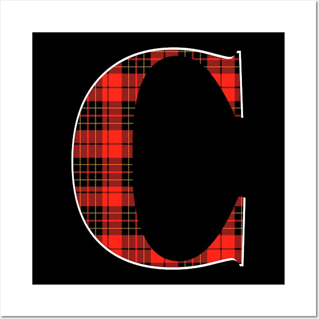 Letter C - Monogram Tartan Letter Wall Art by tnts